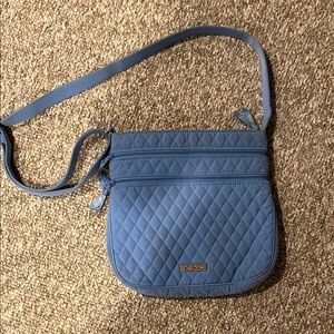 Blue Quilted Crossbody Bag
